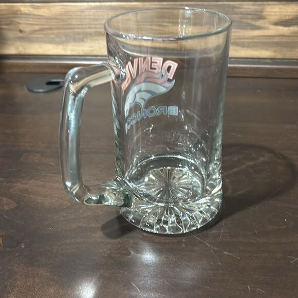 Denver Broncos NFL Football Colorado Beer Stein Glass Handle Cup - Picture 4 of 7
